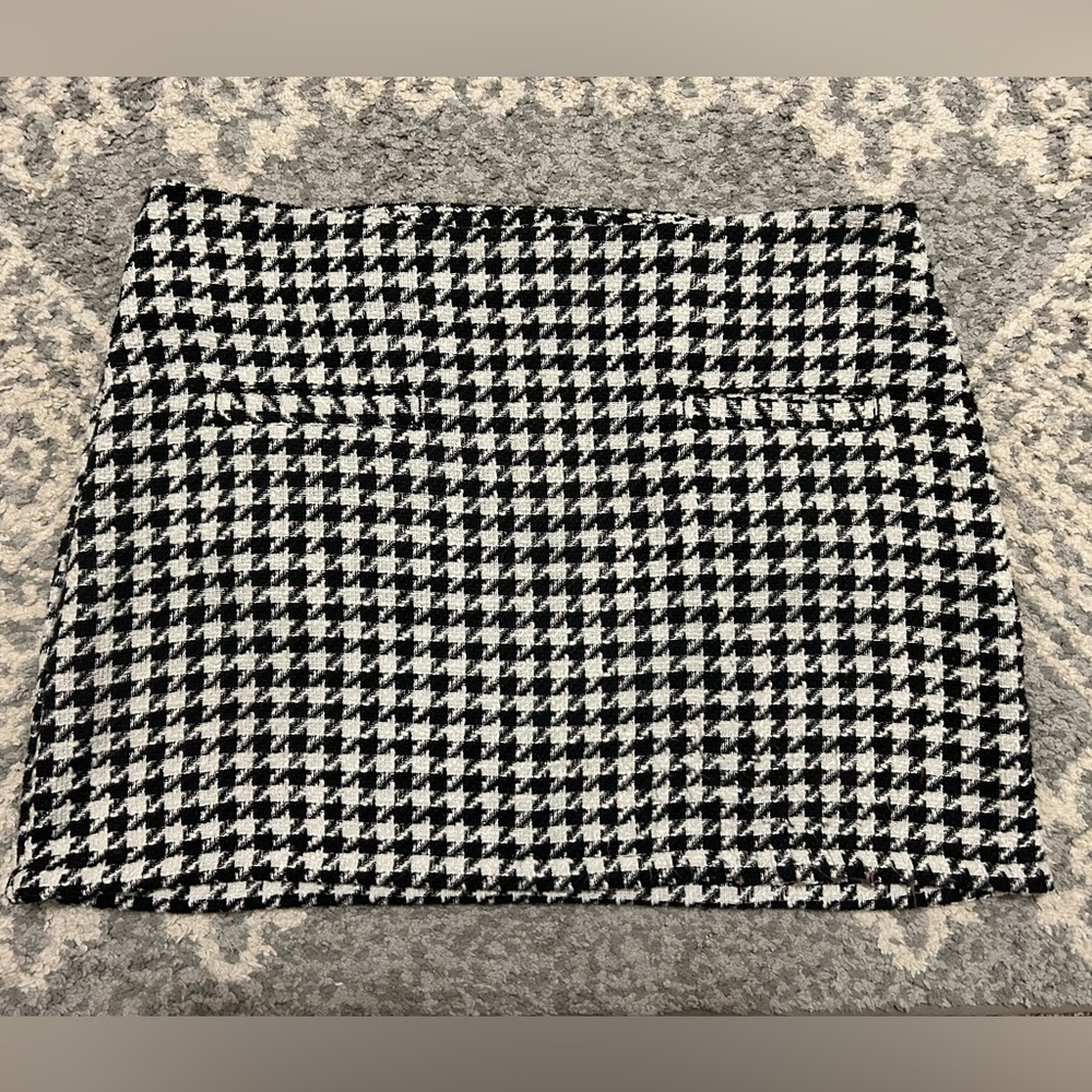 a new day Black and White Houndstooth Mini Skirt